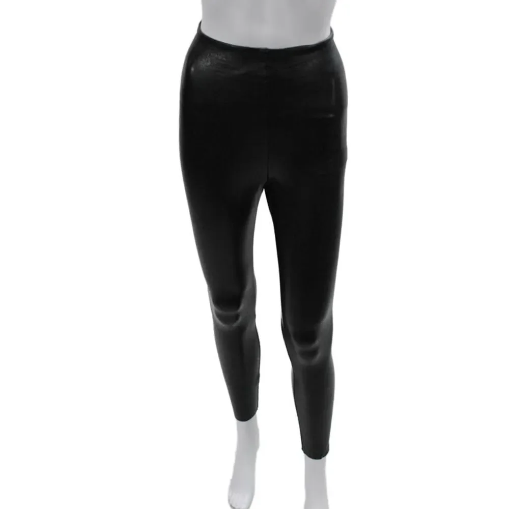 Commando Women Ankle Jeggings Biker Black Polyurethane Viscose Size XS